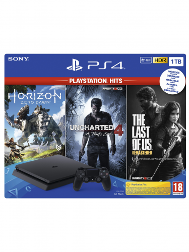 Konzole PlayStation 4 Slim 1TB + Uncharted 4, The Last of Us, Horizon: Zero Dawn (PS4)