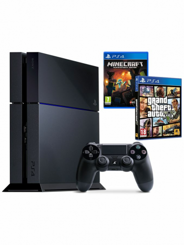 PlayStation 4 (500GB) + GTA V + Minecraft (PS3)