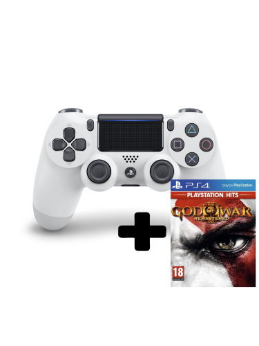 DualShock 4 ovladač - Bílý V2 + God of War III Remastered (PS4)