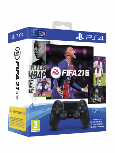 FIFA 21 + DualShock 4 ovladač černý (PS4)
