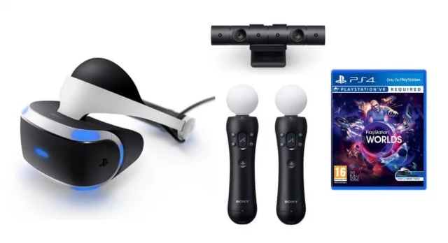 PlayStation VR v2 + kamera v2 + Move ovladače + VR Worlds