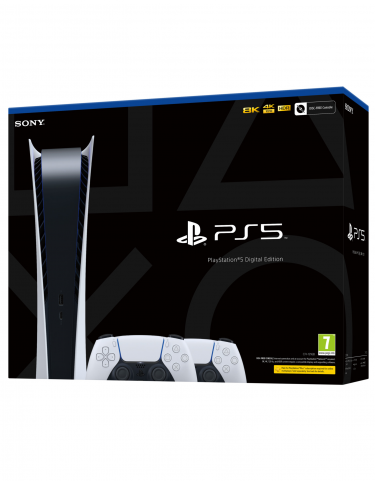 Konzole PlayStation 5 825 GB - Bílá (Digital Edition) + 2x DualSense bílý (PS5)