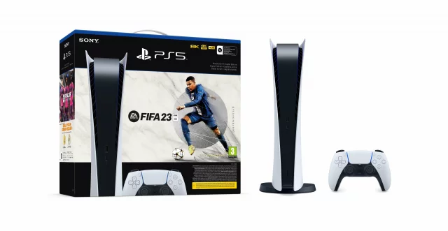 Konzole PlayStation 5 825 GB - Bílá (Digital Edition) + FIFA 23 + ovladač dle výběru