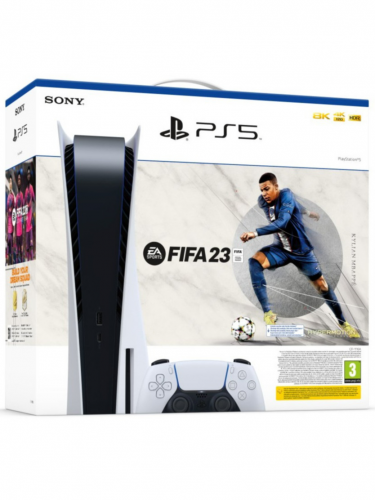 Konzole PlayStation 5 825 GB - Bílá + FIFA 23 (poškozený obal) (PS5)
