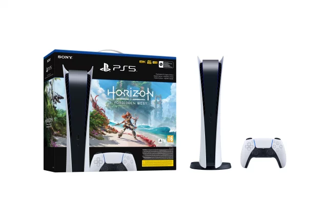 Konzole PlayStation 5 825 GB - Bílá (Digital Edition) + Horizon Forbidden West + ovladač dle výběru