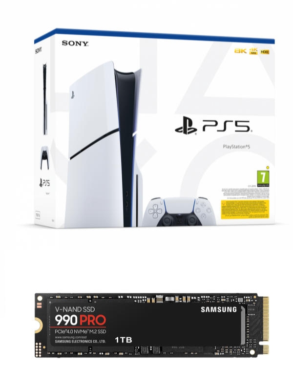Sony Výhodný set PlayStation - Konzole PlayStation 5 (Slim) 1 TB - Bílá + SSD disk Samsung SSD 990 PRO 1TB s chladičem