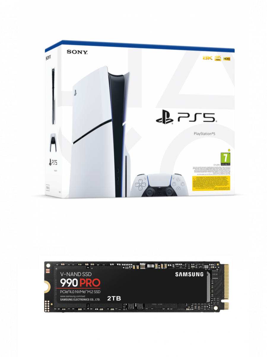 Sony Výhodný set PlayStation - Konzole PlayStation 5 (Slim) 1 TB - Bílá + SSD disk Samsung SSD 990 PRO 2TB s chladičem