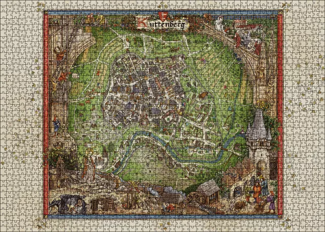 Puzzle Kingdom Come: Deliverance II - Mapa Kutné Hory (2000 dílků)
