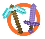 Minecraft Weapon Bundle - Diamond Pickaxe, Enchanted Sword