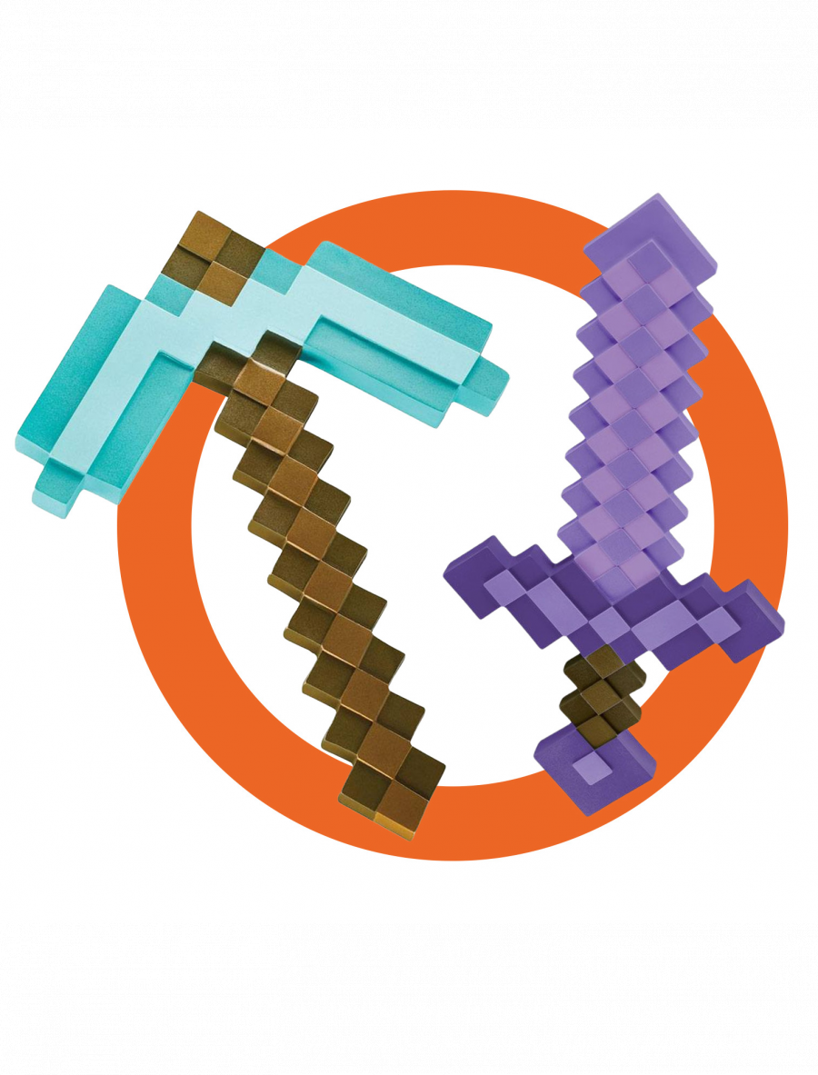Xzone Výhodný set Minecraft Weapon - Diamond Pickaxe, Enchanted Sword