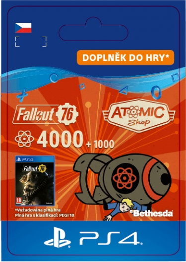 Fallout 76: 4000 (+1000 Bonus) Atoms (PS4 DIGITAL) (PS4)