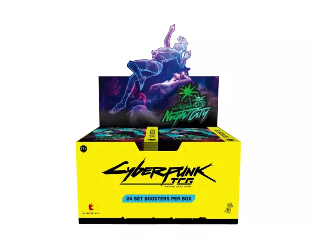 Karetní hra Cyberpunk TCG: Welcome to Night City - Booster Box (24 boosterů) - Sběratelská karetní hra TCG