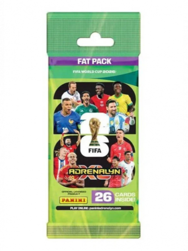 Sběratelské karty FIFA World Cup 2026 - Adrenalyn XL Fat Card Pack (26 karet)