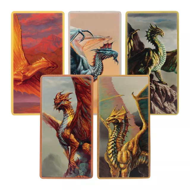Sada ingotů Dungeons & Dragons - Metallic Dragons Set (5 ks) - plaketka
