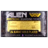 Sběratelská plaketka Alien - Nostromo Ticket (pozlacená)