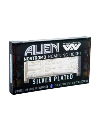 Sběratelská plaketka Alien - Nostromo Ticket (postříbřená)