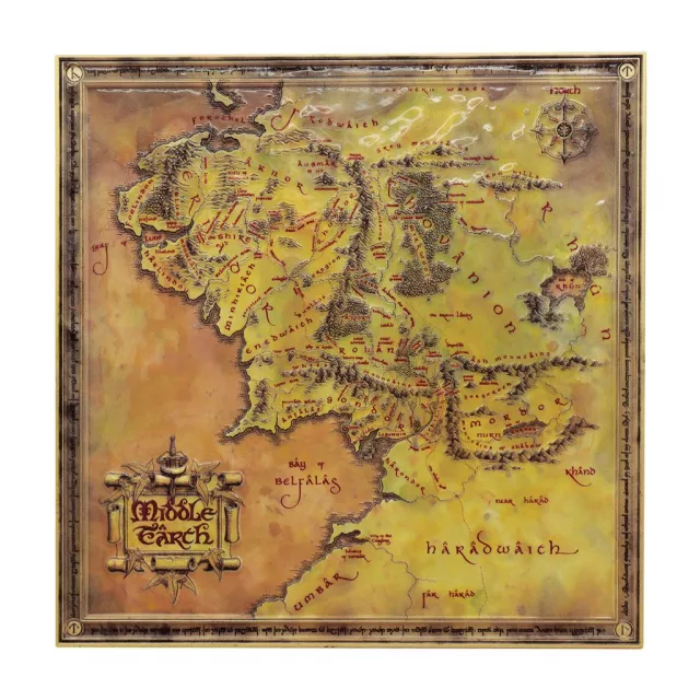 Kovová replika mapy The Lord of the Rings - Limited Edition - Kusově limitováno
