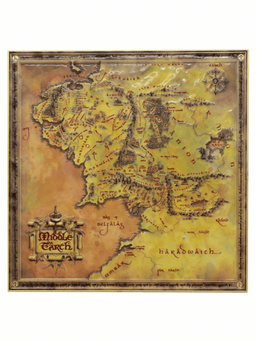 Kovová replika mapy The Lord of the Rings - Limited Edition