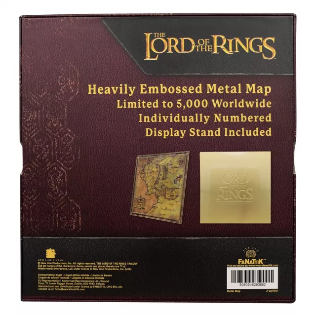 Kovová replika mapy The Lord of the Rings - Limited Edition - Kusově limitováno