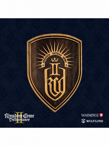 Replika Kingdom Come: Deliverance II - Dřevěný štít na stěnu (malý)