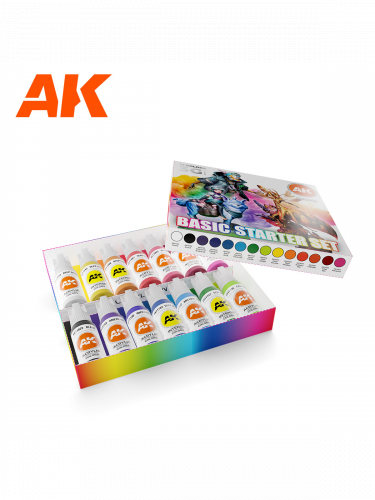 Barvicí sada AK - Basic starter set (14 colors)