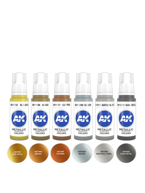 AK-Interactive Barvící sada AK - Metallics colors set