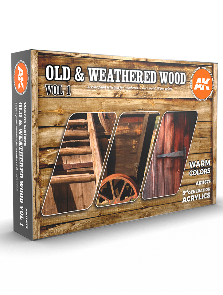 AK-Interactive Barvící sada AK - Old & weathered wood vol 1