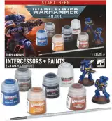 Warhammer 40,000 - Space Marines: Intercessors + Paints - Desková hra