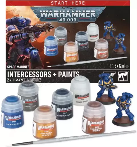 Warhammer 40,000 - Space Marines: Intercessors + Paints - Desková hra