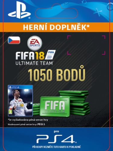 1050 FIFA 18 Points Pack - předplacená karta (PS4 DIGITAL) (PS4)