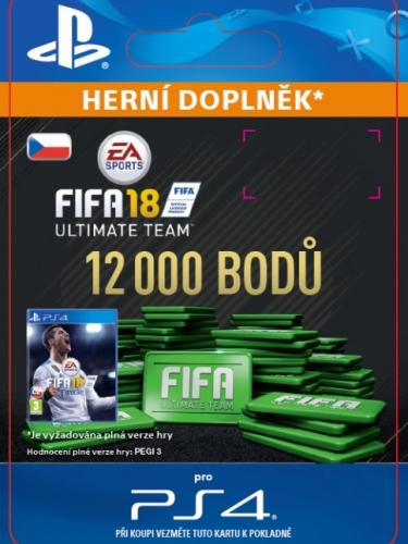 12000 FIFA 18 Points Pack - předplacená karta (PS4 DIGITAL) (PS4)