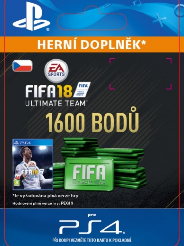 1600 FIFA 18 Points Pack - předplacená karta (PS4 DIGITAL) (PS4)