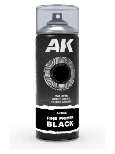 AK Fine Primer Black Spray - základní barva, černá (sprej)