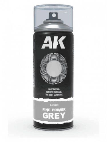 AK Fine Primer Grey Spray - základní barva, šedá (sprej)
