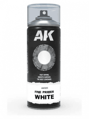 AK Fine Primer White Spray - základní barva, bílá (sprej)