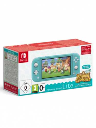 Konzole Nintendo Switch Lite - Turquoise + Animal Crossing: New Horizons + 3 měsíce NSO (SWITCH)