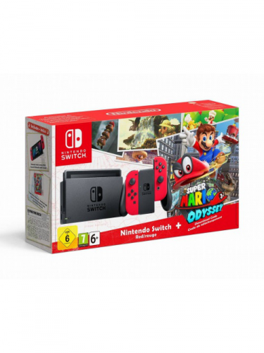 Konzole Nintendo Switch - Red + Super Mario Odyssey (SWITCH)