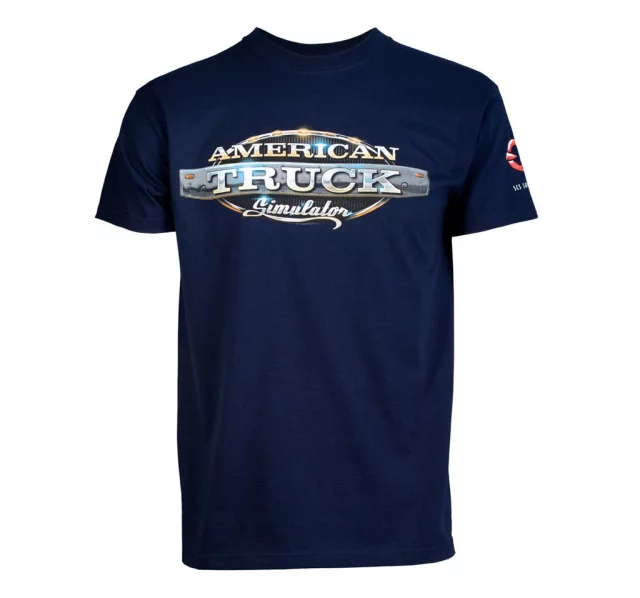Tričko American Truck Simulator - Modré s logem