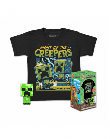 Tričko dětské Minecraft- Blue Creeper + figurka Funko Pocket POP!