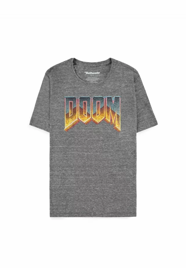 Tričko Doom - Classic Logo Grey