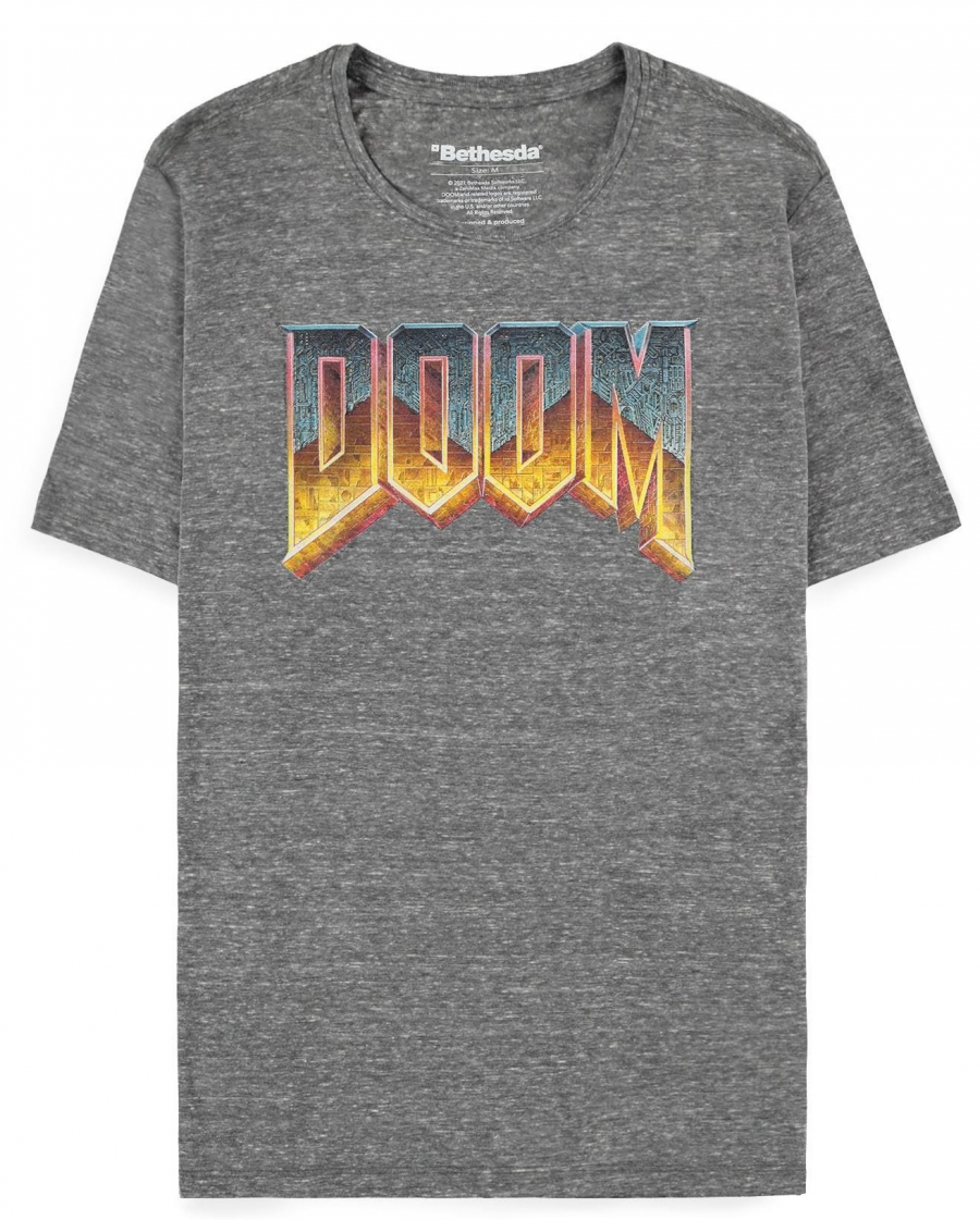 Difuzed Tričko Doom - Classic Logo Grey (velikost S)