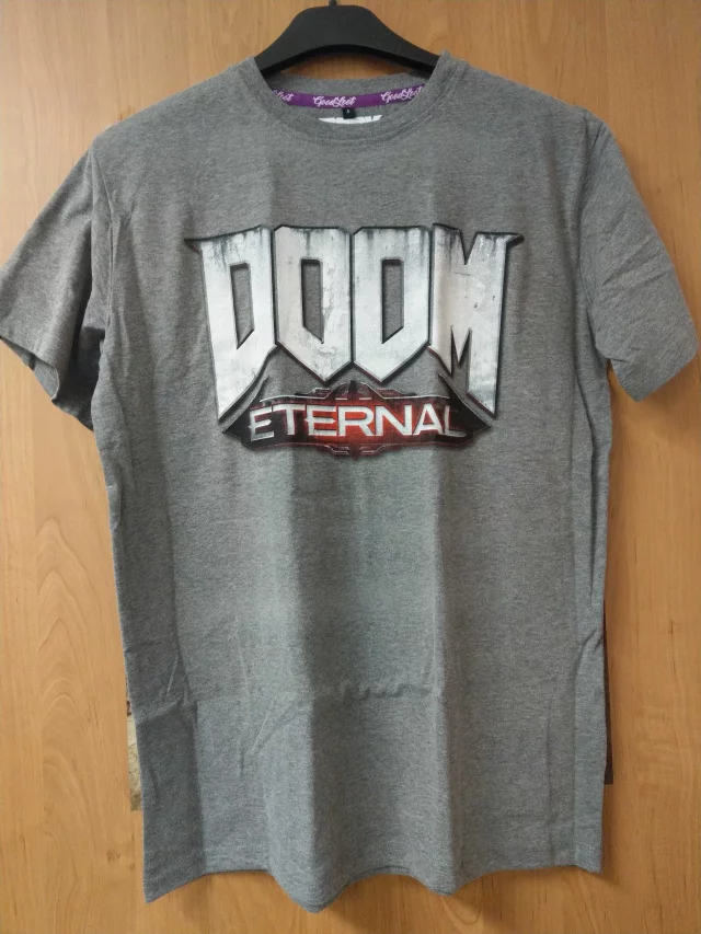 Tričko Doom: Eternal - Logo, světle šedé
