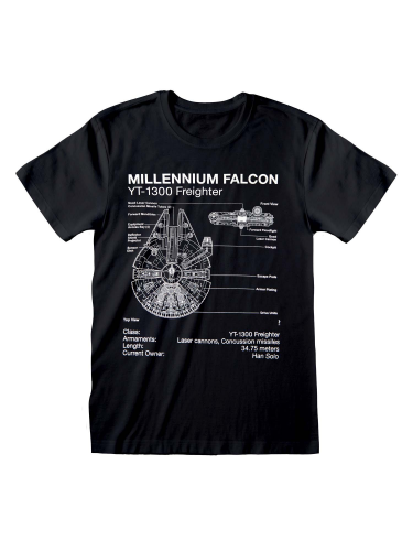 Tričko Star Wars - Millenium Falcon Sketch