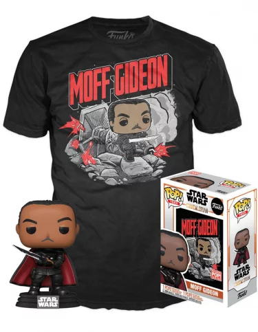 Tričko Star Wars: The Mandalorian - Moff Gideon + figurka Funko (poškozený obal)