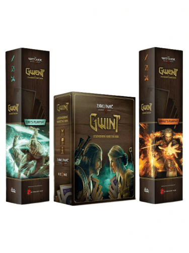 Výhodný set Karetní hra Zaklínač 3: Divoký Hon - Gwint CZ a Herní podložka Gwint - Geralt, Ciri
