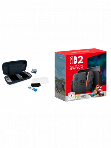 Výhodný set Konzole Nintendo Switch 2 & Mario Kart World + Sada příslušenství pro Nintendo Switch 2 - Switchpack 5 Black (SWITCH2)