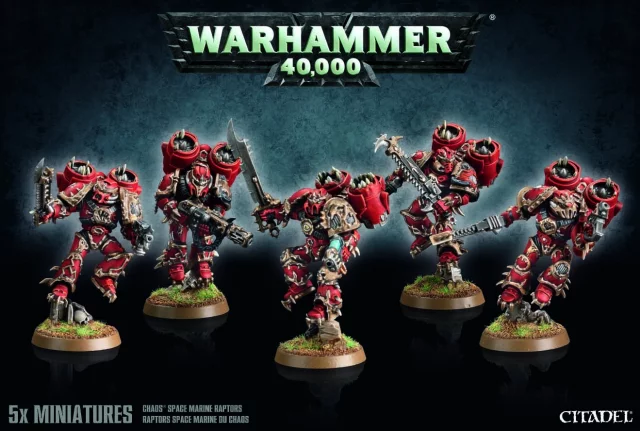 vyřazeno W40k: Chaos Space Marine Raptors (5 figurek)