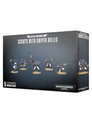 W40k: Space Marines Scouts with Sniper Rifles (5 figurek)