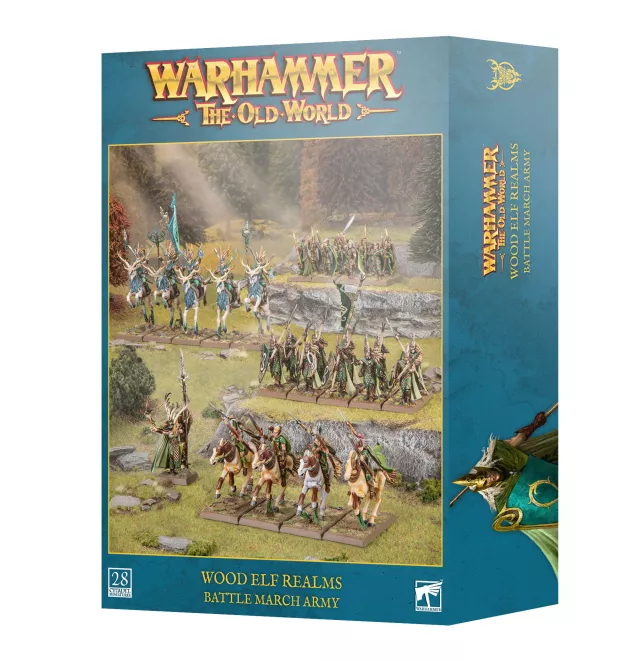 Warhammer The Old World - Wood Elf Realms - Battle March Army (28 figurek) - Warhammer: Old World