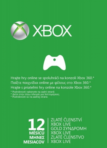 Karta na 12 měsíců pro Xbox Live GOLD (X360)